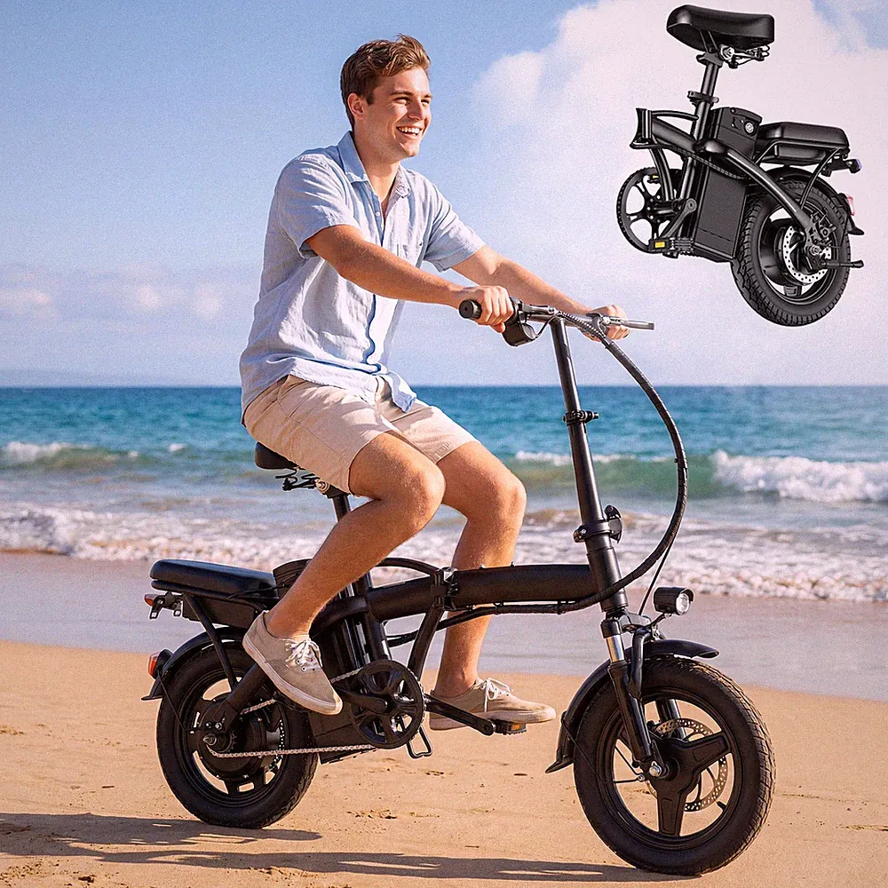 Foldable Electric Bike for Adults and Teens, Peak 560W 48V 24MPH Commuter Ebike
