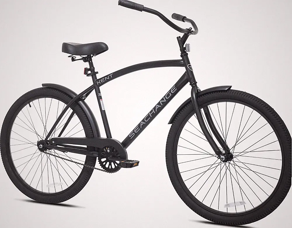 Kent Men's Sea Change 26 inch Cruiser Bicycle, Black with Steel Frame